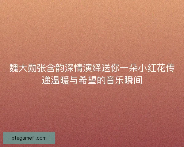 魏大勋张含韵深情演绎送你一朵小红花传递温暖与希望的音乐瞬间